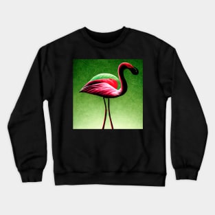 flamingo, green, red, gift, pink Crewneck Sweatshirt